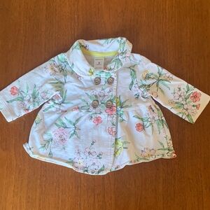 🍊5/$25 Carter's White Floral Baby Jacket with Buttons size 3m